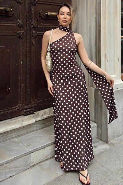 Swist Φόρεμα - Καφέ - Slim