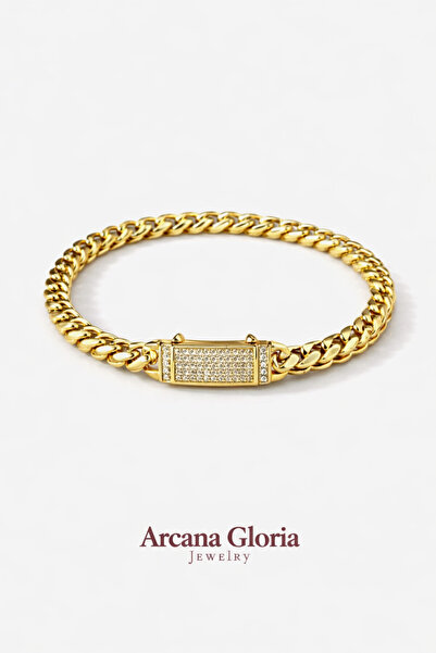 XUPING JEWELRY Gold Çelik Zirkon Taşlı Gurmet Kararmaz Şık Günlük Bileklik