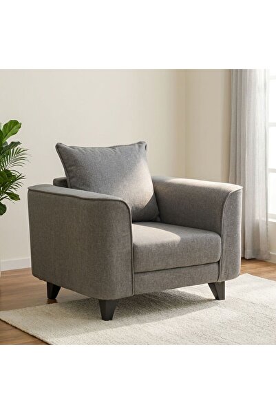 Danube Home Munet 1 Seater Fabric Sofa Grey, Interior Furniture For Family Li...