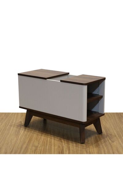 Danube Home Homy Side Table With Top Door And Storages |End Table | L75xW32xH...