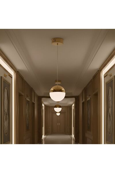 Danube Home Solitare LED Pendant 3-Color Dimmable 2.5 Adjustable Length-Frenc...