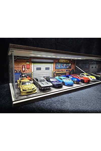 fabrikahşap Dekoratif 1:24 Premium Diorama Model Araba Standı Usb Ledli Tek A...