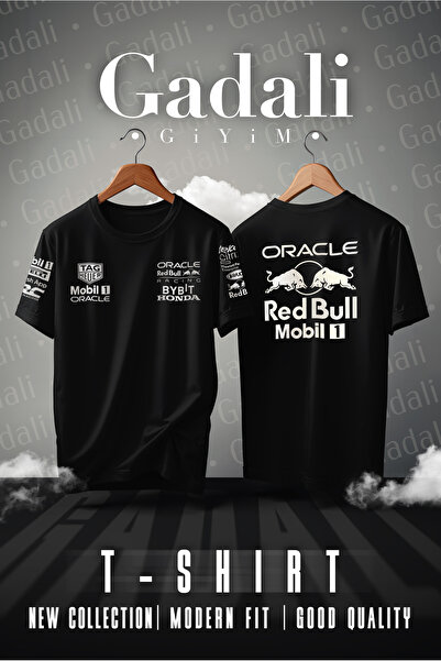 Gadali Unisex μπλουζάκι με στάμπα της ομάδας Red Bull Racing F1, μπροστινό κα...