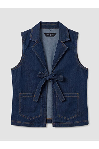 LC Waikiki Collared Neck Women's Denim Waistcoat