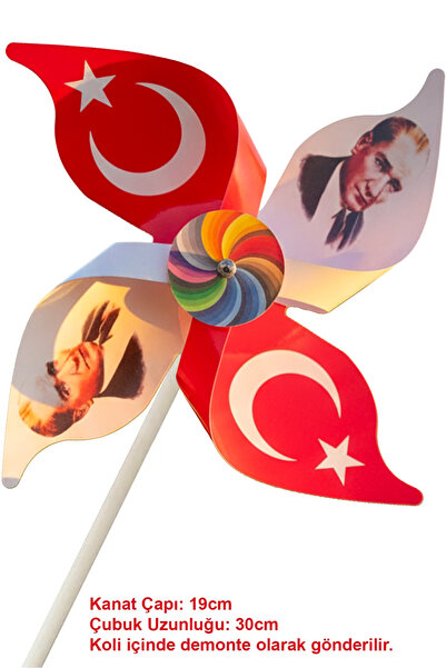 İnci Balon Bayrak Atatürk Temalı Karton Rüzgar Gülü Çocuk 19 Mayıs Etkinlikle...