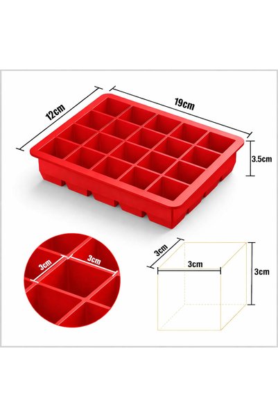 evolis kitchen 2 Pieces 15-Compartment Large Size Silicone Ice Mold - Square Ice Tray Cocktail Presentation Ice Mold for Meat Juice Storage