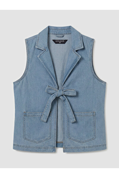 LC Waikiki Collared Neck Women's Denim Waistcoat