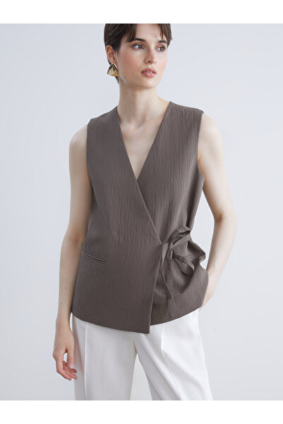 LC Waikiki Double Breasted Textured Women's Classic Waistcoat