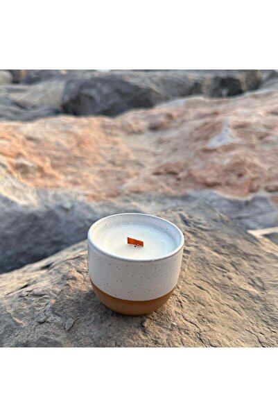 Tohfa Luxe Madina Ceramic Candle Cup – 120ml Handmade Soy Wax Candle with Cof...