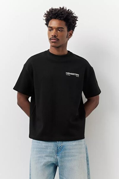 ZAVIXO Εμπριμέ ύφασμα από μαλακό βαμβάκι με στάμπα, ανδρικό μπλουζάκι Basic O...