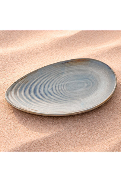 Tohfa Luxe Olive Halo – Handcrafted Ceramic Oval Platter