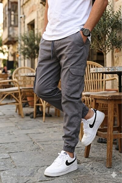 Wise&Go Store Παντελόνι Cargo με τσέπες Jogger από βαμβάκι Lycra με ελαστικά ...