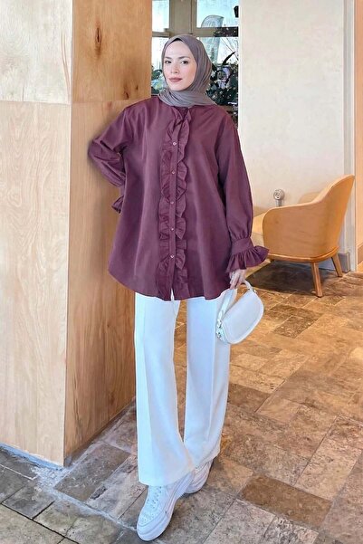 lamelif Λιτό καφτάνι - Κόκκινο - Oversize