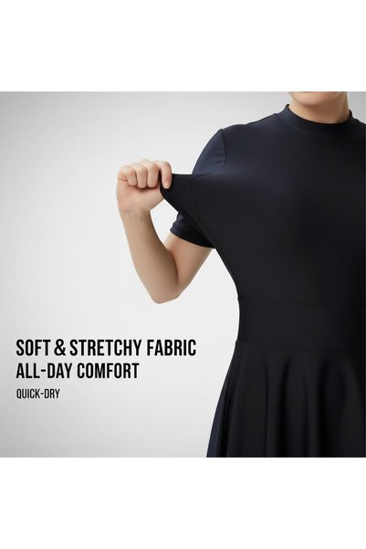 casme Swimsuit for Women Bathing Suits Tummy Control Black Swimsuit Supportive Full Coverage Stylish Slim
