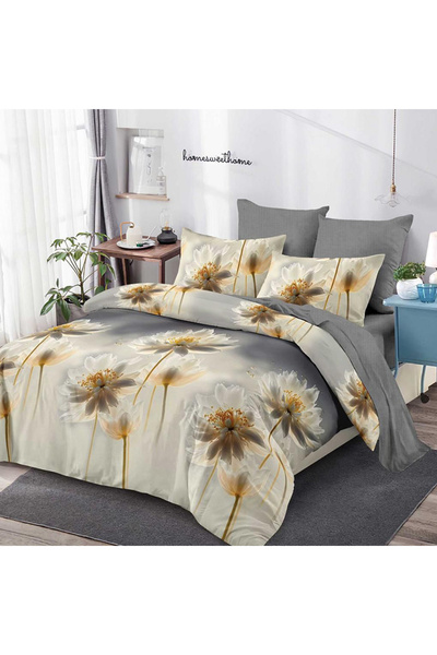 Pucioasa Lenjerie de pat cu elastic 180x200 pentru pat dublu Pucioasa, 6 pies...