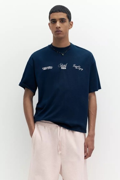 ZAVIXO Țesătură din bumbac cu textură moale imprimată, tricou bărbătesc overs...