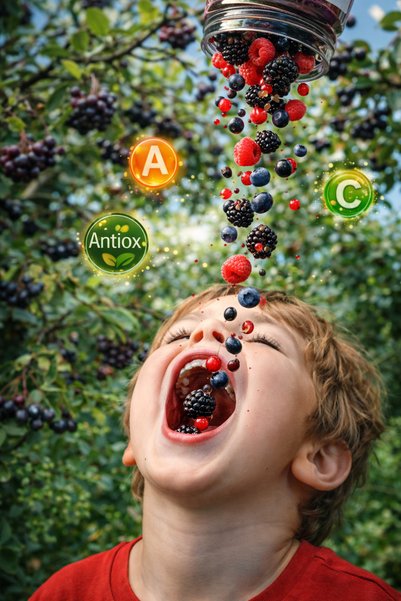 APİMED خلاصة فواكه الغابة المختلطة (800 جرام) (التوت الأسود، التوت الأبيض، التوت، التوت الأحمر، الكشمش، الأرونيا)