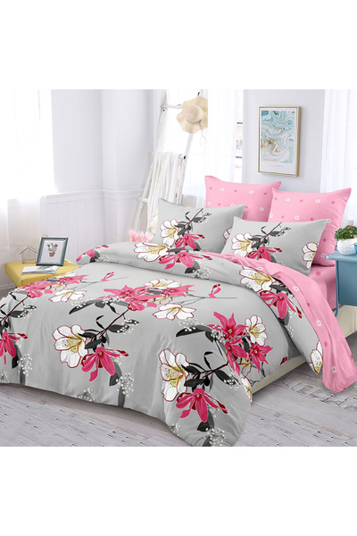 Pucioasa Lenjerie de pat cu elastic 180x200 pentru pat dublu Pucioasa, 6 pies...