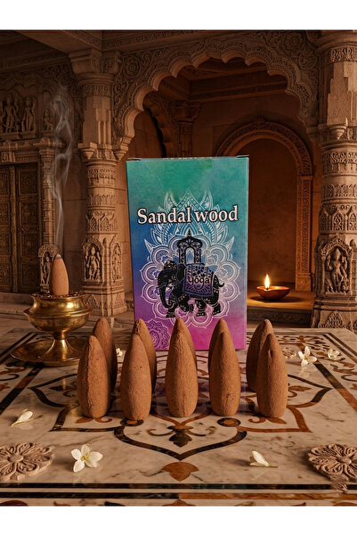 SEMY STORE Konik Geri Akış Tütsüsü, Yoga, Meditasyon, Sandal Wood temalı (10 ...