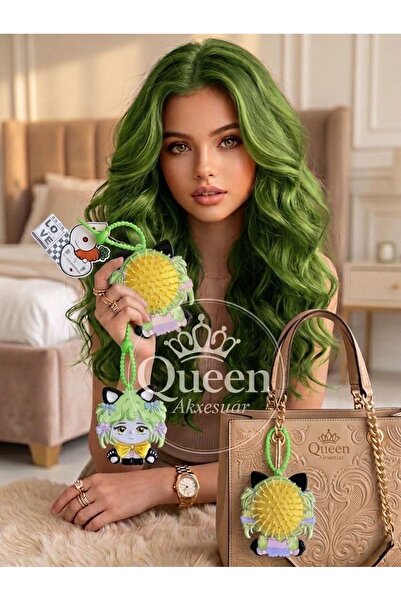 QUEEN AKSESUAR 2 in 1 Cute Anime Cat Girl Child Hanging Comb Keychain Bag Acc...