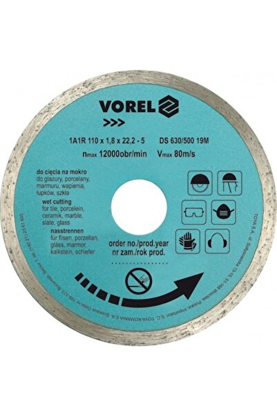 Vorel Disc diamantat continuu 125x22.2x2.6 mm, pentru tăiere umedă