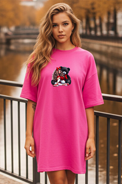 HOFFNUNG Γυναικείο κοντομάνικο μπλουζάκι με λαιμόκοψη Φόρεμα νυχτικό