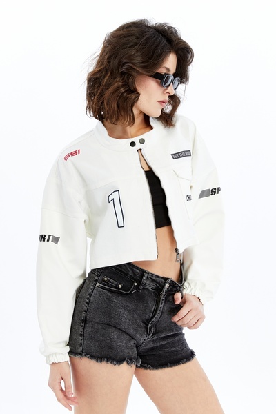 CHOS7N Μπουφάν - Λευκό - Oversize