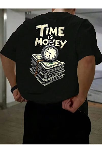 Marco Fresco Μπλουζάκι Unisex με στάμπα  "Time Is Money " και λαιμόκοψη ποδηλ...