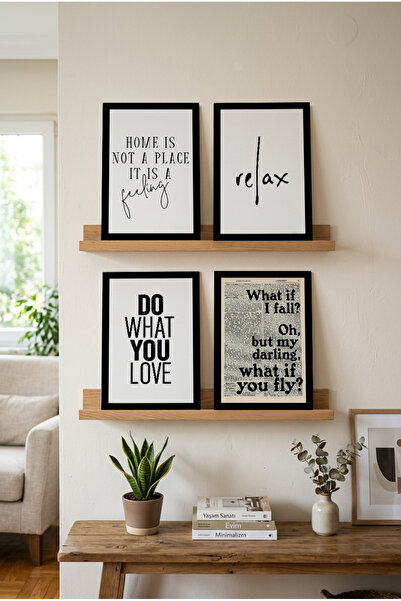 Zevahir Mobilya Dekorasyon 4 τεμάχια Ξύλινο Σετ Τραπεζιών MDF με Όψη Ξύλου, Σ...