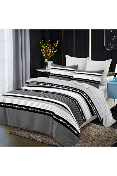 Pucioasa Lenjerie de pat cu elastic 180x200 pentru pat dublu Pucioasa, 6 pies...