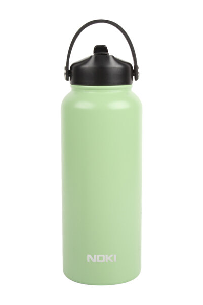 Noki Çelik Matara Çevir Aç Pipetli Taşıma Kulplu 960 ML Yeşil – Dayanıklı ve ...