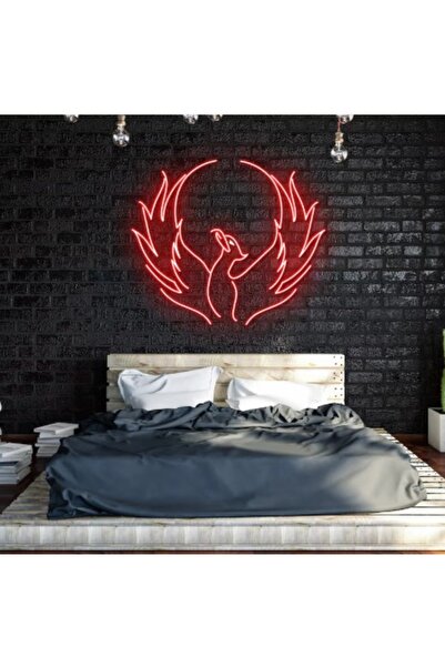 Slasa Phoenix LED Neon Sign 40x42 cm Red Light with 6mm Acrylic Base Wall Decor