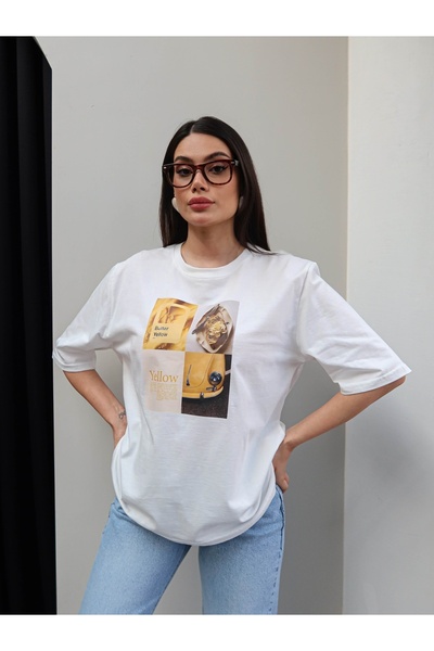 ESRAHELVACI T-Shirt - Λευκό - Oversize