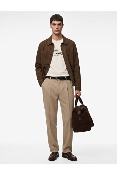 Koton Μακρυμάνικο βαμβακερό πουκάμισο με τσέπες, γιακά και κουμπιά, σε στενή ...