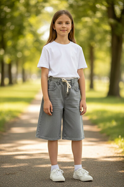 ASL GOLF CLUB Κοριτσίστικο τζιν σορτς Jort Capri Καλοκαιρινό ελαστικό σορτς μ...