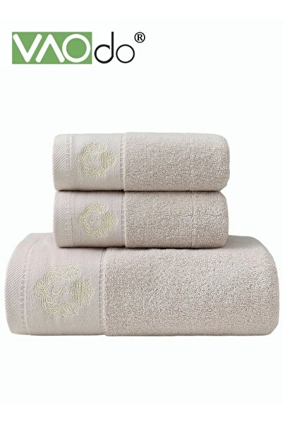 VAODO 3PCS Cotton Bath Towel Set Fast Absorbent Skin-friendly and Soft Bath T...
