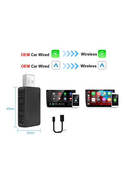 choice2 CarPlay RA17 جهاز لاسلكي 2 في 1 يعمل بنظام Android Auto، بأسلاك بمنفذ...