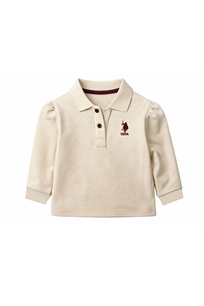 U.S. Polo Assn. تي شيرت كريمي للفتيات الصغيرات من U.S. Polo Assn