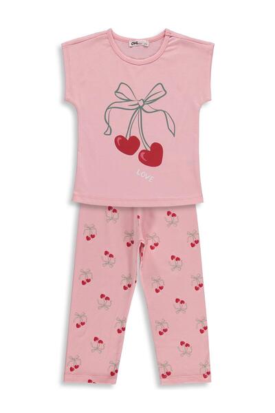 Civil Girls Σετ πιτζάμες με σχέδιο κεράσι για 2-5 ετών - Πούδρα