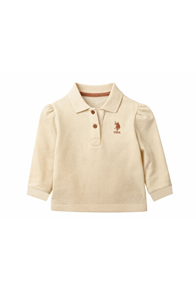 U.S. Polo Assn. تي شيرت كريمي للفتيات الصغيرات من U.S. Polo Assn