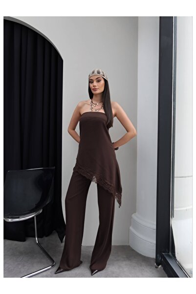 ESRAHELVACI Σετ δύο τεμαχίων με δαντέλα χωρίς τιράντες