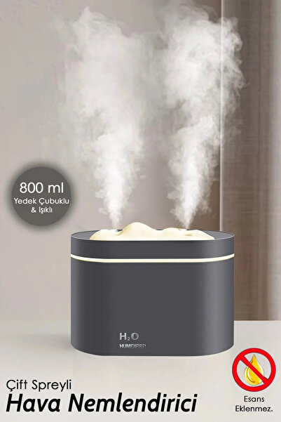 Meleni Home 800 ml Çift Spreyli Hava Nemlendirici - Işıklı Araç Oda Nemlendir...