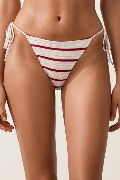 Oysho Tığ işi çizgili bikini altı