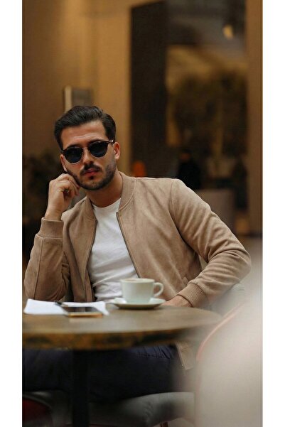 Wear Up Ανδρική ζακέτα Bomber από ύφασμα Scuba Suede