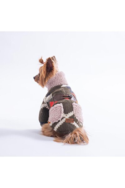 Pawstar Khaki Chicago Ethnic Weave Small Breed Dog Fluffy Coat
