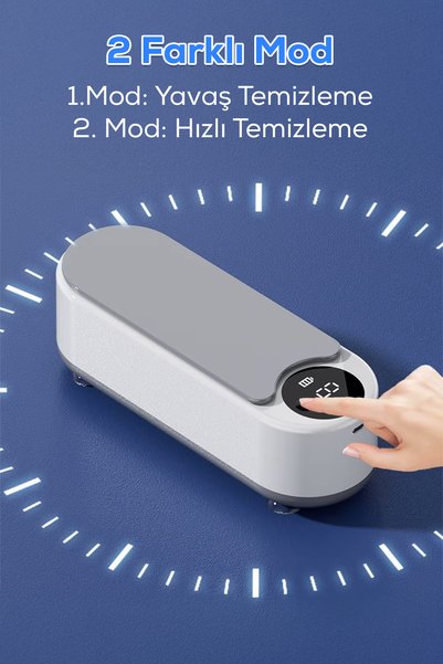 indirimsevinci Ultrasonik Aksesuar Temizleyici USB Şarjlı Gözlük Saat Takı Temizleme Cihazı