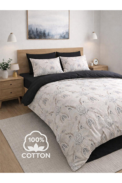 MyStory Home Σετ Παπλωματοθήκη από 100% Βαμβάκι Etriva Μαύρο