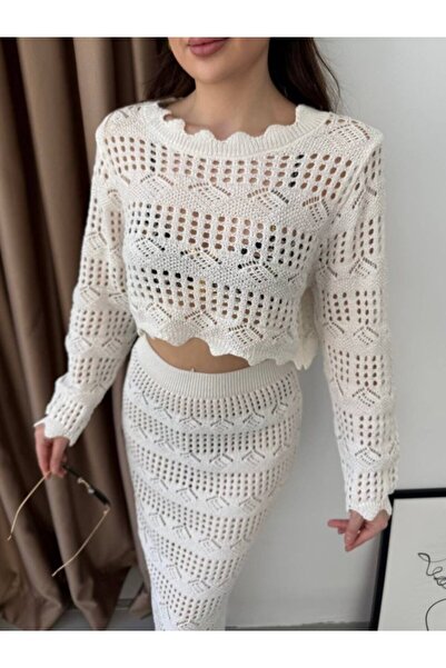 Wear Up Γυναικεία μακρυμάνικη μπλούζα με λεπτομέρεια Bird Eye Διαφανές και σε...