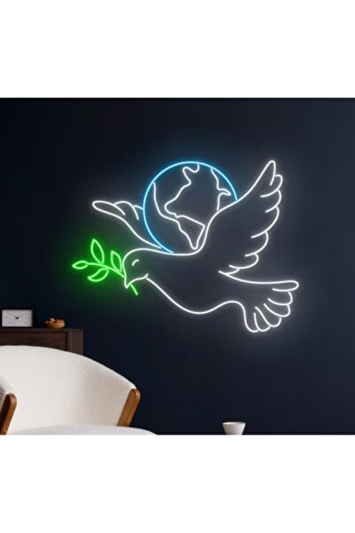 Slasa لافتة نيون LED على شكل طائر الفينيق 40×50 سم متعددة الألوان مع قاعدة أك...