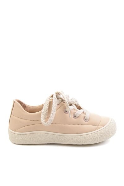 Bambi Bej Hakiki Deri Kadın Sneaker K01331780903